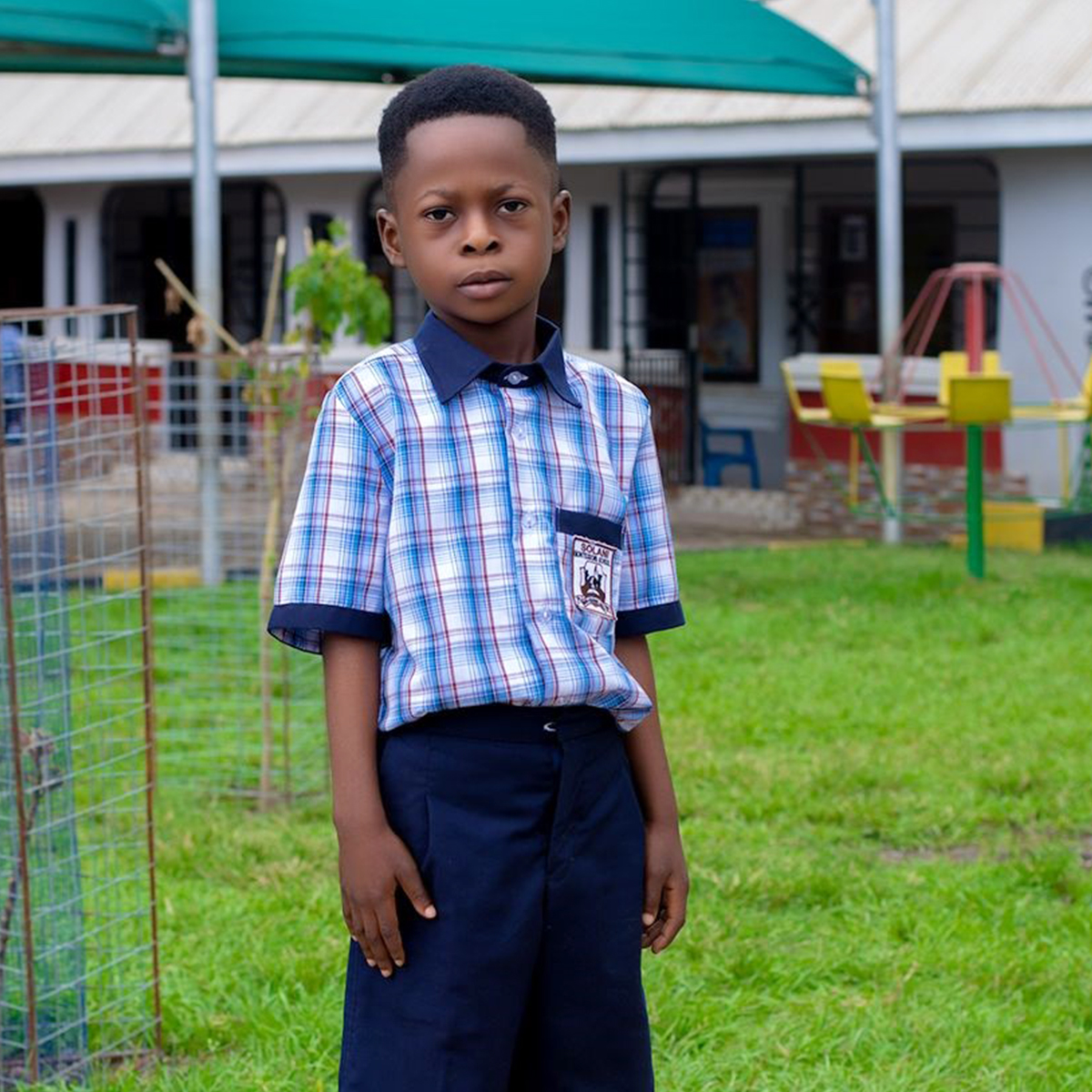 Student in school uniform